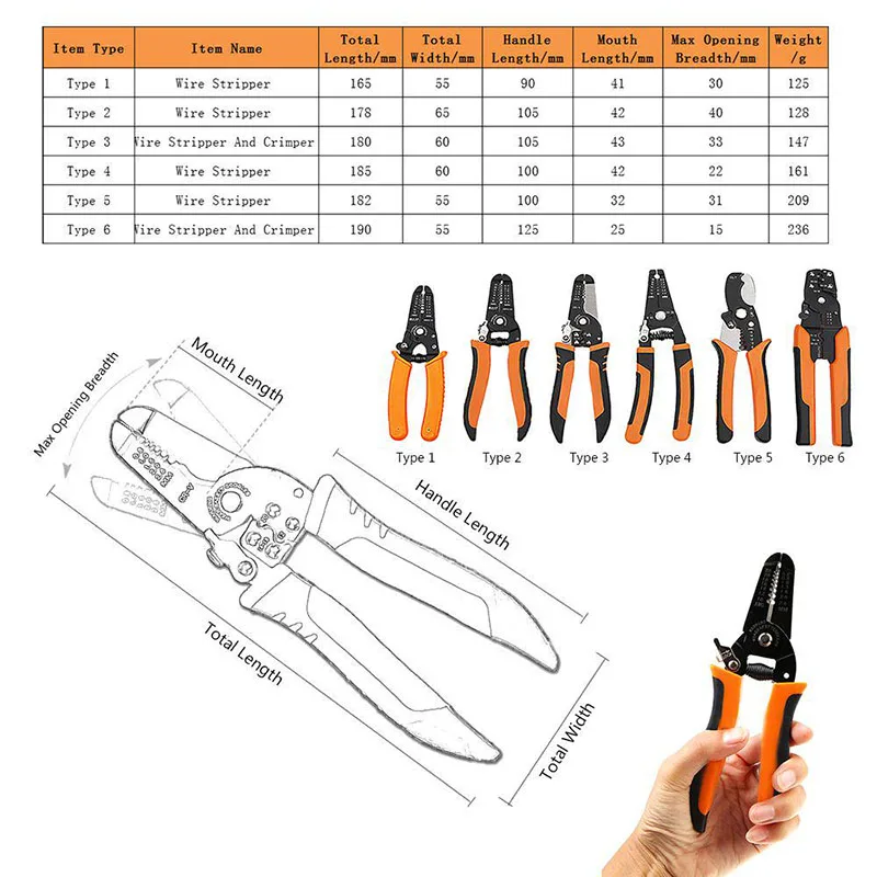 Кук кабель для зачистки проводов щипцы многофункциональные кусачки Ручные Инструменты Автоматическая вкладка терминал для обжима наконечников