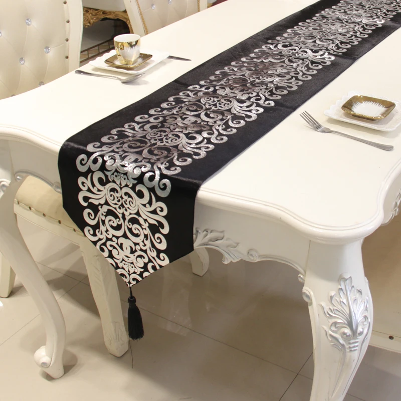 Европейская роскошная бархатная позолоченная скатерть-дорожка с вышивкой, скатерть-дорожка для стола с изображением флага, обеденные коврики, домашний текстиль