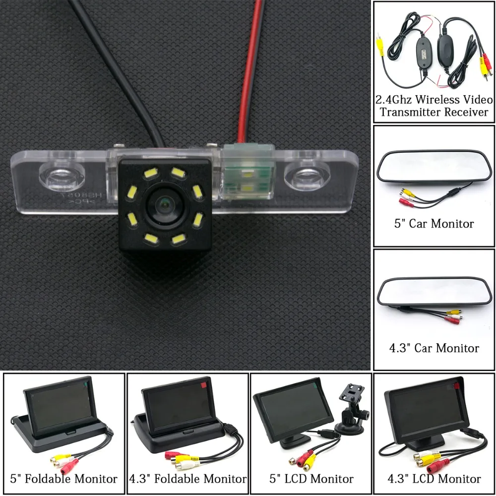 4,3 5 дюймов складное зеркало ЖК-монитор беспроводной 8LED Автомобильная резервная камера заднего вида для Skoda Octavia 2008-2013 Octavia5 Octavia A5