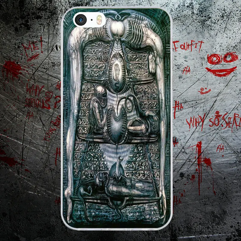Alien Fan Art Ridley Scott Hr Giger Мягкий ТПУ силиконовый чехол для телефона iPhone 4 4S 5 5S 6 6S 8 7 Plus X