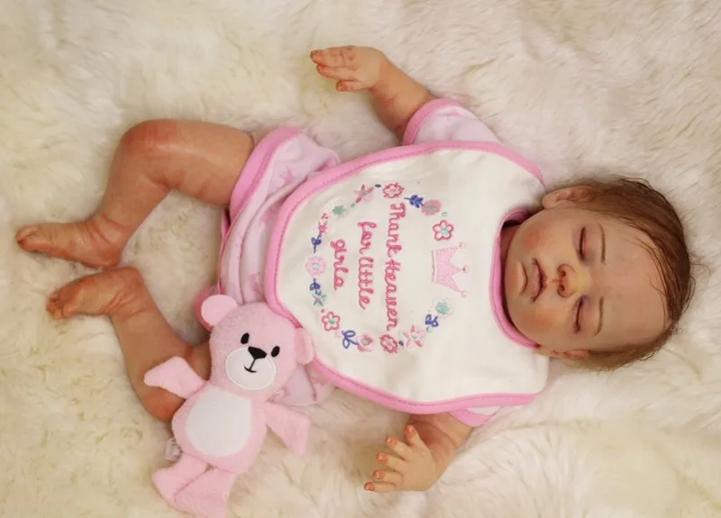 Настоящее сенсорный 50 см Силиконовые Реалистичные Bonecas новорожденных реалистичные закрытыми глазами младенческой куклы возрождается