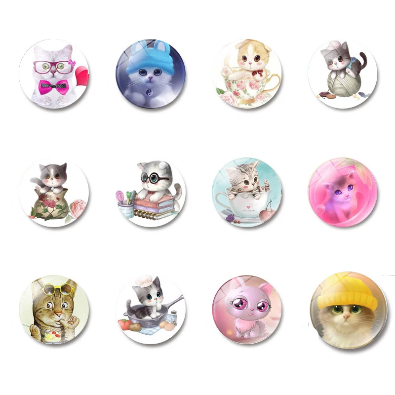 

10Pcs Cute Cat Fridge Magnet Souvenir for Kids Home Decoration Accessories Cartoon Animal Refrigerator Magnets Kids Toys
