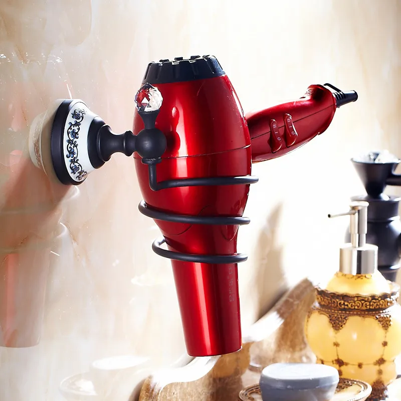 Настенный хромированный латунный держатель для сушки волос 6317|bathroom shelf|hair dryer