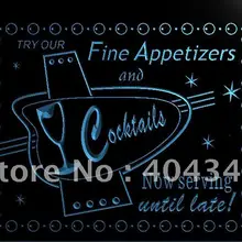 LK342 тонкой закуски Коктейли Бар СВЕТОДИОДНЫЙ знак неонового света