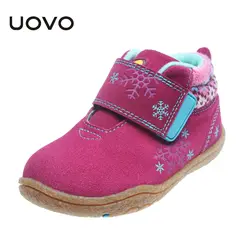 Uovo мягкая подошва маленькая обувь для детей из коровьей замши детей Обувь осень Обувь для девочек Обувь для мальчиков Обувь Симпатичные
