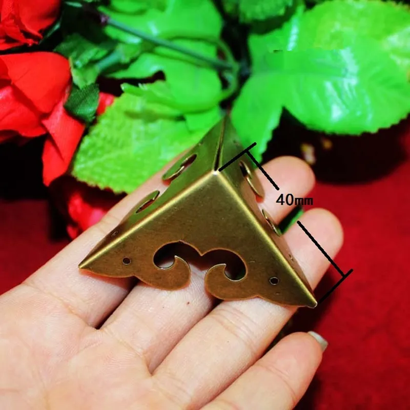 Brass Cover,Furniture Corners,Triangle Fillet Upscale Decorative Sheet Copper Purses Gusset
