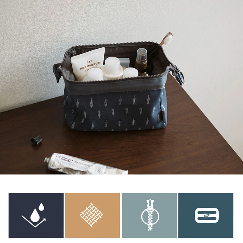 QIAQU 2017 الأزياء فلامنغو ريشة نمط البوليستر السفر التجميل حقيبة سستة أنيقة طبل غسل مخزن للمكياج مقسم حقيبة