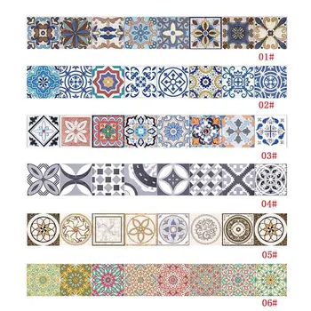 

Fashion Waterproof Ceramic Tile Sticker Self Adhesive 3D Floor Wall Stickers For Living Room Bedroom Kitchen 20x500CM J2