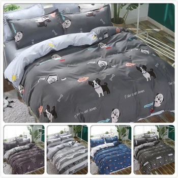 

Dog Animal Pattern Duvet Cover Bed Linen Spring Summer Cotton 3/4 pcs Bedding Set Kids Child Single Queen King Full Size 200x220