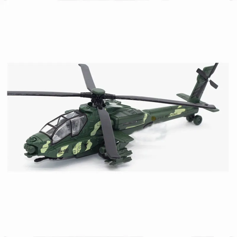 172 Mini Metal Apache Helicopter Gunships Model Simulation Helicopter