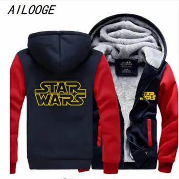 

AILOOGE 2017 Star Wars Cosplay Coat Zipper Hoodie Winter Fleece Unisex Thicken Jacket Sweatshirts
