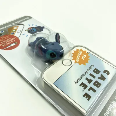 Протектор кабеля Минни Микки Дональда медведя для Iphone Winder Bite аксессуар для телефона, держатель модель животного забавная игрушка - Цвет: stitch2