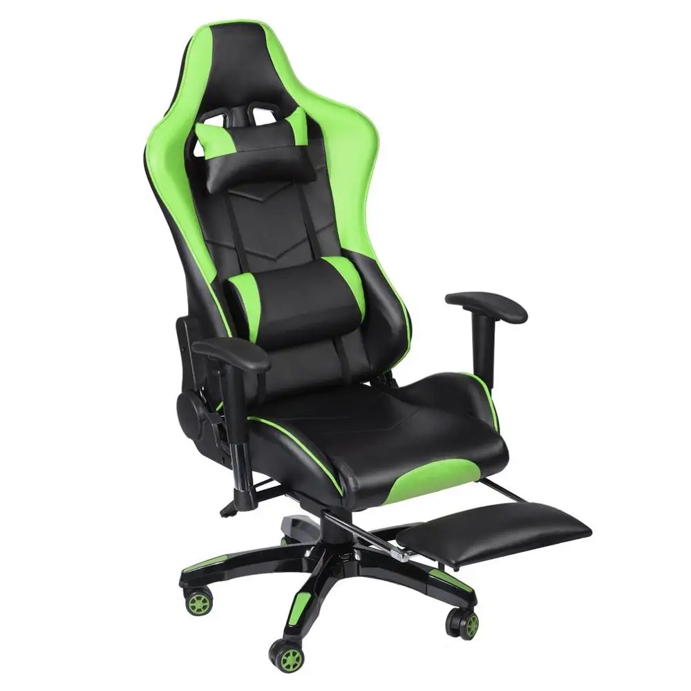 

360 Degree Rotate Office Chair Adjustable Seat & Armrests Height Backrest Computer Office Gaming Chair With Footrest Racing Seat