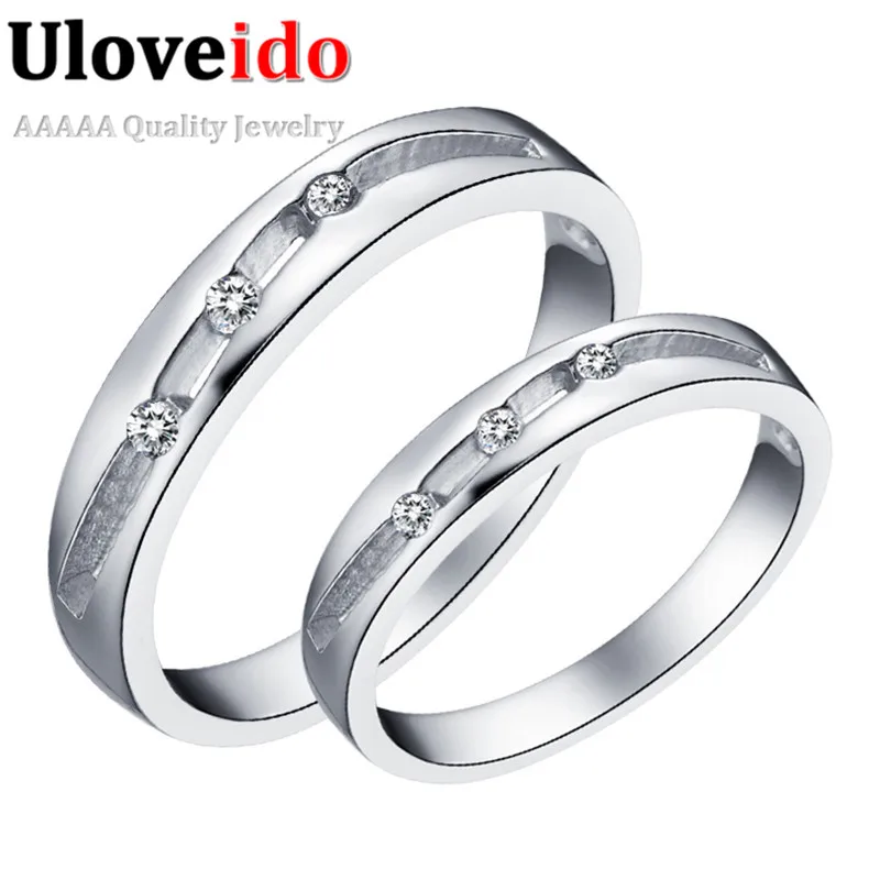 

Wholesale Fashions Jewelry Wedding Couple Rings, Mens Rings Bague Women Cubic Zirconia New Silver Jewelry Lovers Gift Ulove J273