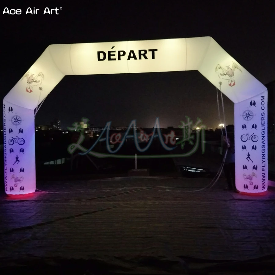 

7x4m Multi-function Inflatable Arch 16 colors changing Light Inflatable Gantry Start Finish Line with unbounded prints