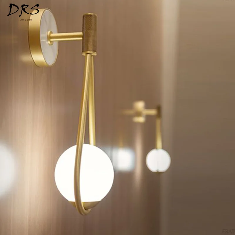 

Modern American Wall Sconces Lamp Personality Designer Marble Hotel Corridor Wall Lamp Living Room Decor Lampadario Led Lighting