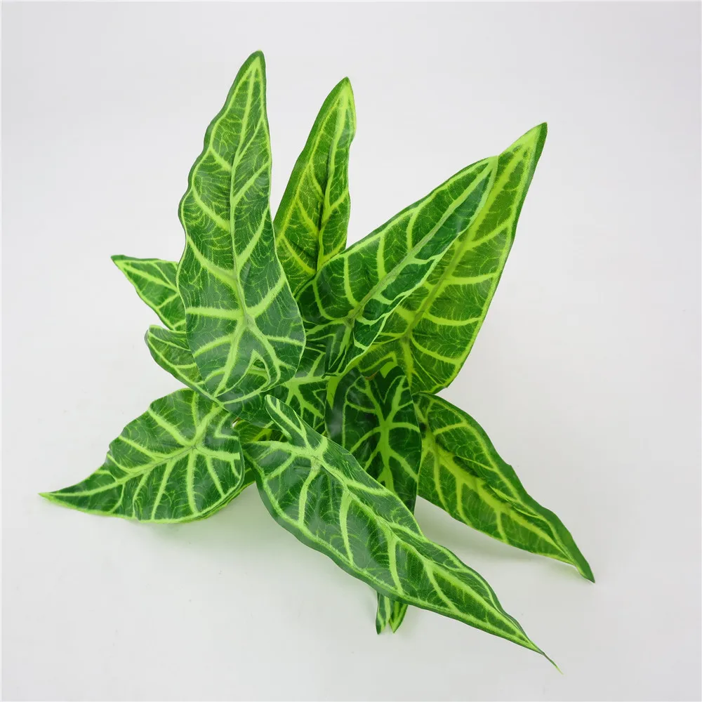 Artificial Plant Grass Imitation Taro Leaf Green Foliage Home Party Decor #1