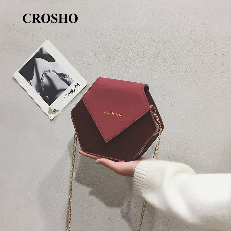 

CROSHO Small Chain Bag for Girls with A Frosted Shoulder Cross Body Hexagon