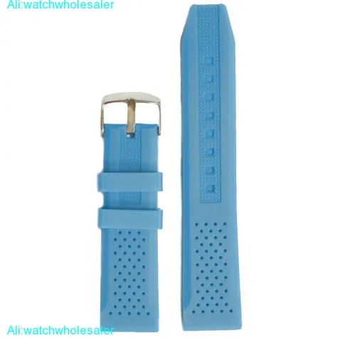 22mm Great Blue Silicone Jelly Rubber Unisex Watch Band Straps WB1051U22JB