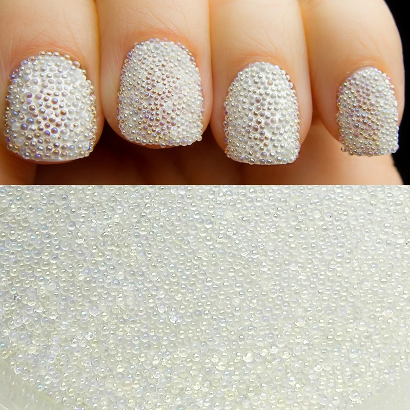 

10g/bottle AB Color Nail Art Trend 0.6mm 0.8mm Nail Caviar Beads Micro Beads Fingernail Accessories Manicure Nail Decorations