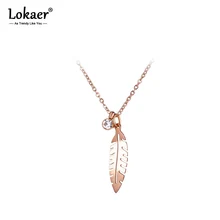 Lokaer мозаика кубического циркония листья любовь чокер кулон ожерелья ювелирные изделия Розовое золото Цвет свадебное ожерелье для женщин N17042