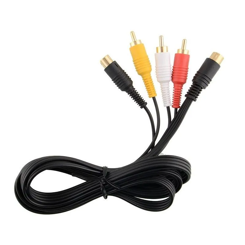 2 pcs New Gold Plated SAV RCA Video Audio Composite Cable for Sega