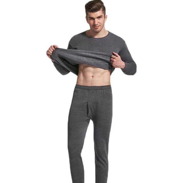 2019 Men's Winter Warm Velvet Inner Wear Thermal Underwear Long Johns ...