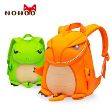 Nohoo orange green dragon kids bebé de la historieta mochilas escolares a prueba de agua 3d animales mochila para niñas niños mochilas escolares para los adolescentes