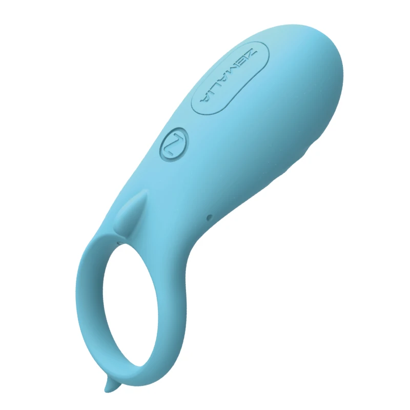 ZEMALIA Azure Soft Silicon Vibrating Cock Ring Penis Ring Vibrator Cockring Sex Toys for Men Adult Toy Sex Products for Couples