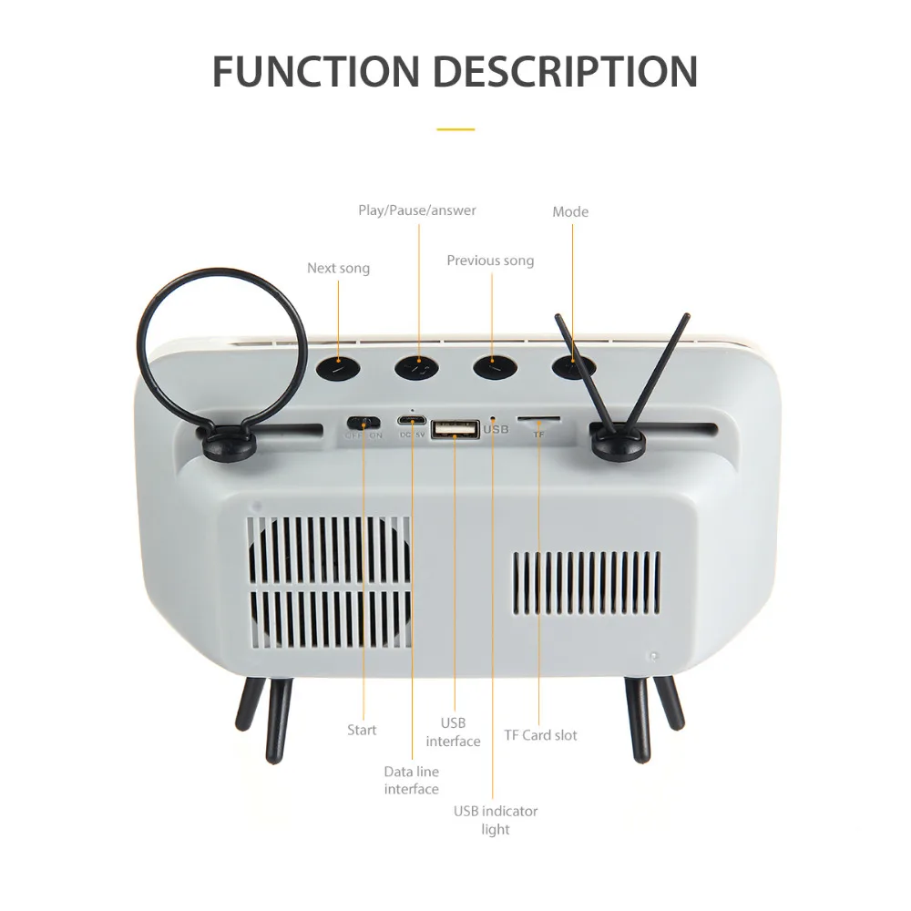 Классический Bluetooth динамик Ретро Мини ТВ Аудио Поддержка TF карта FM радио Aux модель беспроводной звуковой ящик для iPhone huawei Xiaomi