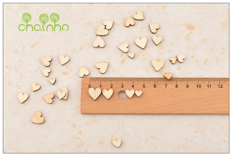 Chainho, 100 шт./пакет, деревянные нерегулярного сердечного деревянная стилизованная в форме Цвет патчи серии, Стикеры для DIY ручной работы декоративные аксессуары