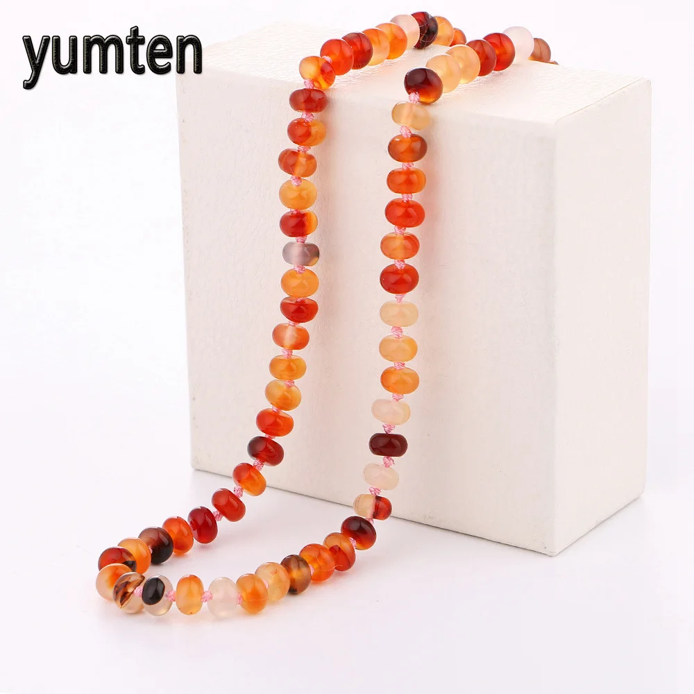 Женское Ожерелье с натуральным камнем Yumten Agate Power короткое богемное колье