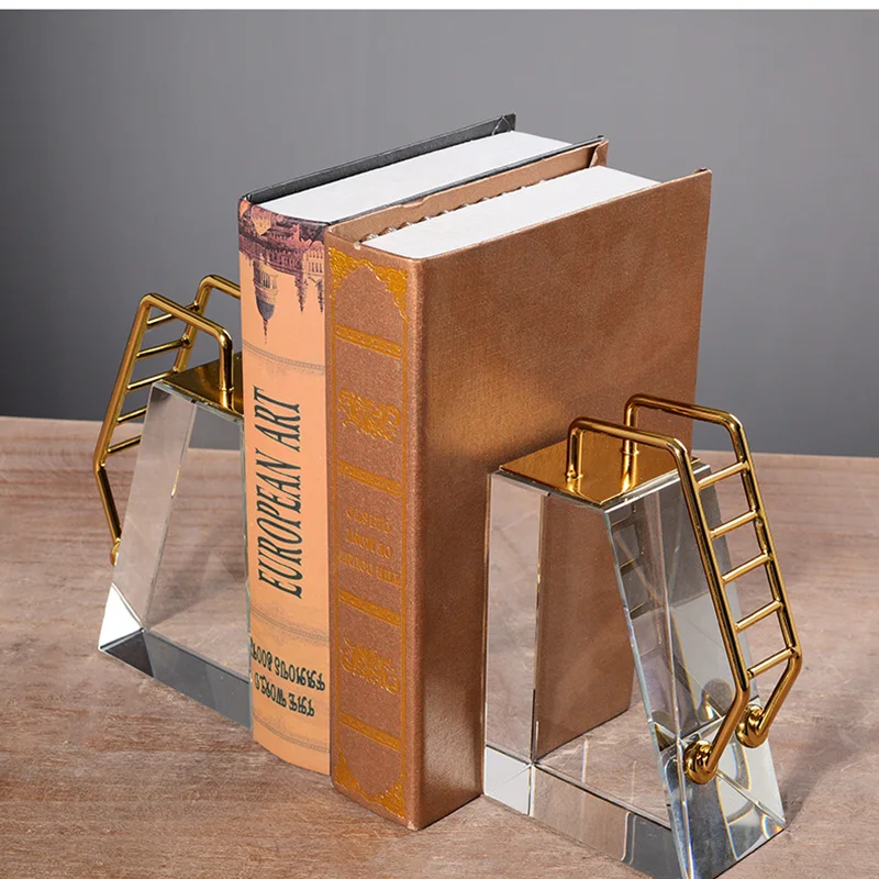 1 пара современный простой Стиль Украшения Bookends Хрустальная для лестницы Bookends книжная полка жизни декор для комнат и офисов