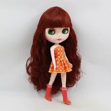 Блит Обнаженная кукла для серии нет. BL0362 красное вино волос подходит для DIY Изменить игрушка для Обувь для девочек