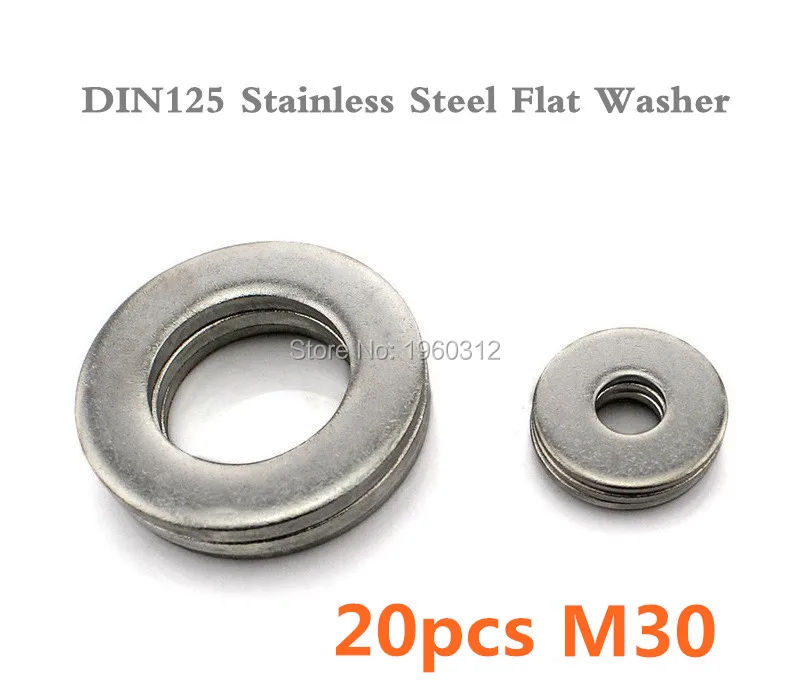 20pcs/lot DIN125 M30 Flat Washer A2 Stainless Steelsteel washersteel
