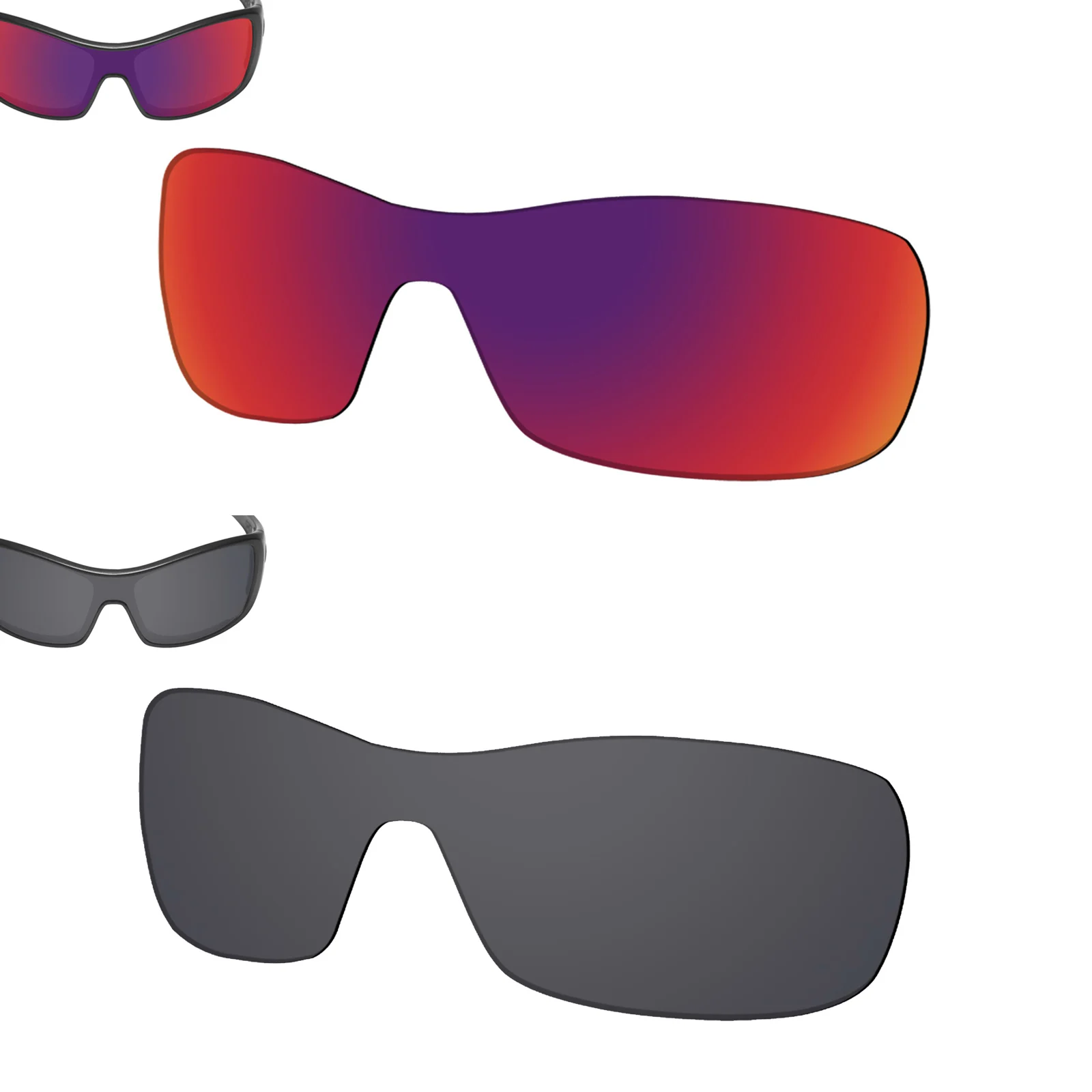 

SmartVLT 2 Pieces Polarized Sunglasses Replacement Lenses for Oakley Antix -Midnight Sun and Solid Black