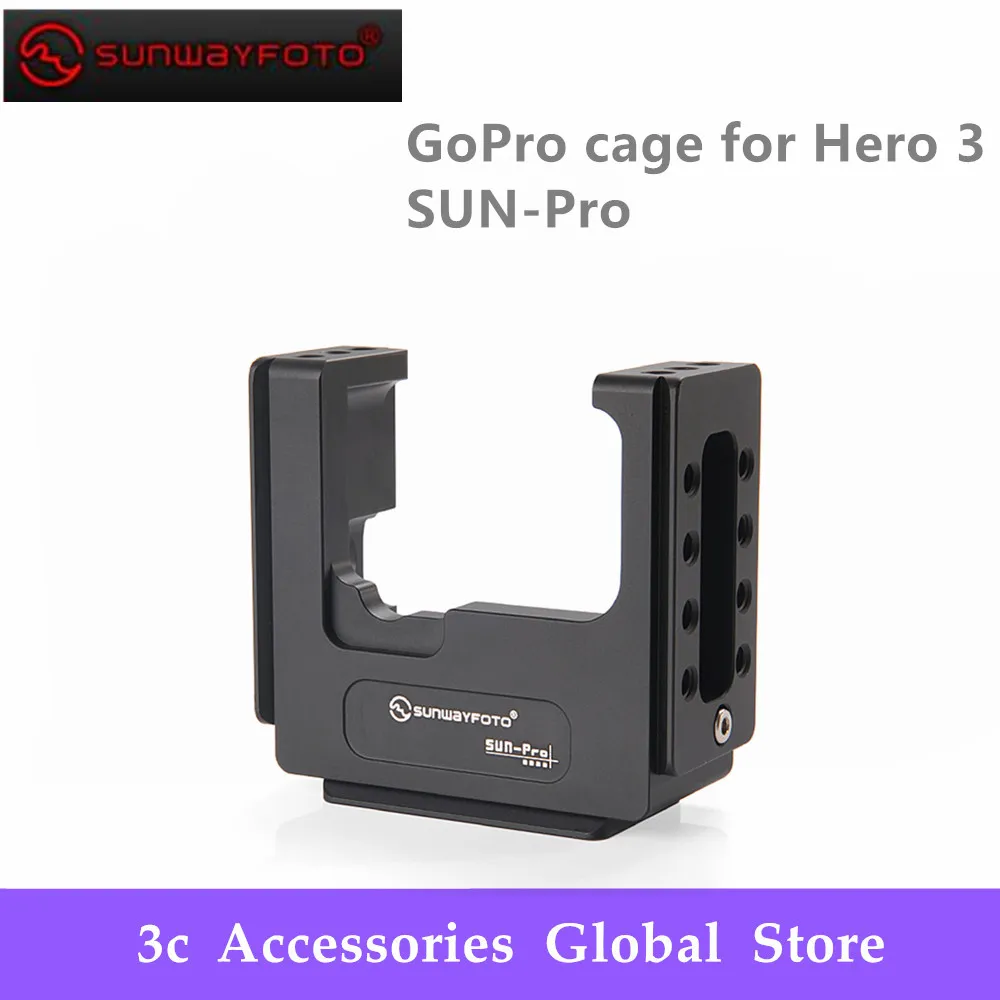 

SUNWAYFOTO GoPro cage for Hero 3 SUN-PRO + GoPro cage for Hero 3+ / Hero 4 CNC machined from T6061 aerospace aluminum alloy