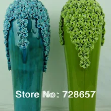 Модный и простой Керамика и фарфоровая ваза с остеклением поверхности и ручной ущипнул цветок