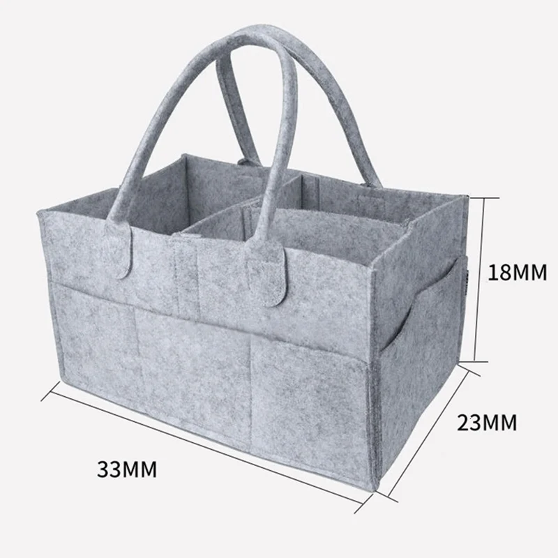 

High Baby Diaper Caddy Organizer Car Travel Bag Nursery Storage Bin Felt Basket for Infant UEJ
