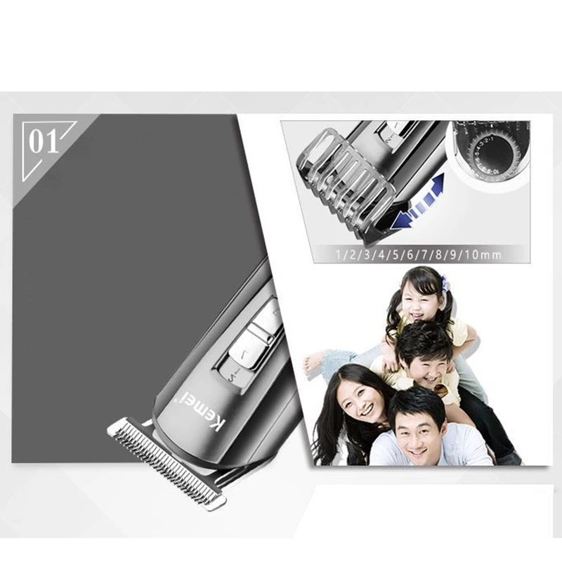 Kemei Km 1628 электрическая машинка для стрижки волос с ЖК дисплеем Дисплей
