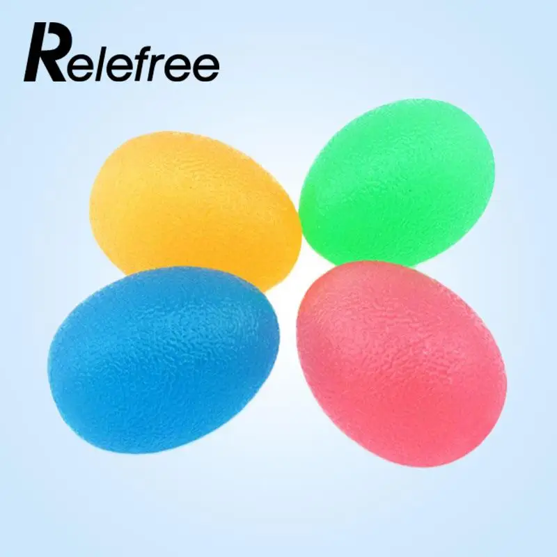 Silicone Egg Shaped Massage Hand Gripper Finger Exercise Stress Relief