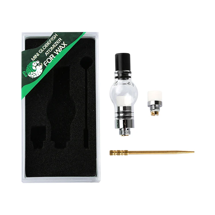 

Good Quality Mini Globefish Glass Globe Atomizer Cartridge Wax Heating Vaporizer Ceramic Heating Chamber 510 Thread
