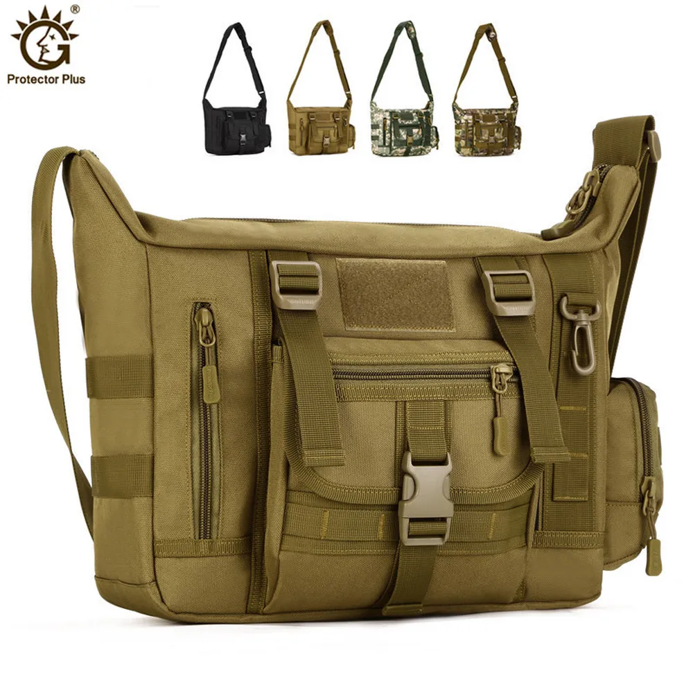 Tactical Sling Shoulder Bag Anti-tearing Nylon Waterproof Military Crossbody Bag Outdoor Travel Messenger Bag for 14