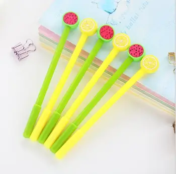 

48pcs/pack gel pen Korea stationery creative cartoon lemon watermelon fruit promotion gift roller ball pen