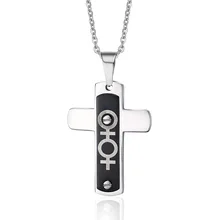 Cruz signo femenino Colgante declaración del orgullo gay LGBT lesbianas homosexuales de acero inoxidable de la joyería collares y colgantes collar