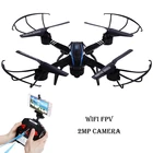 Save 8.1 on 2MP camera RC Quadcopter 6 Axis Gyro Drone with camera HD Wifi Real-time Transmission FPV RTF 2.4G Helicopter Good as Syma drone