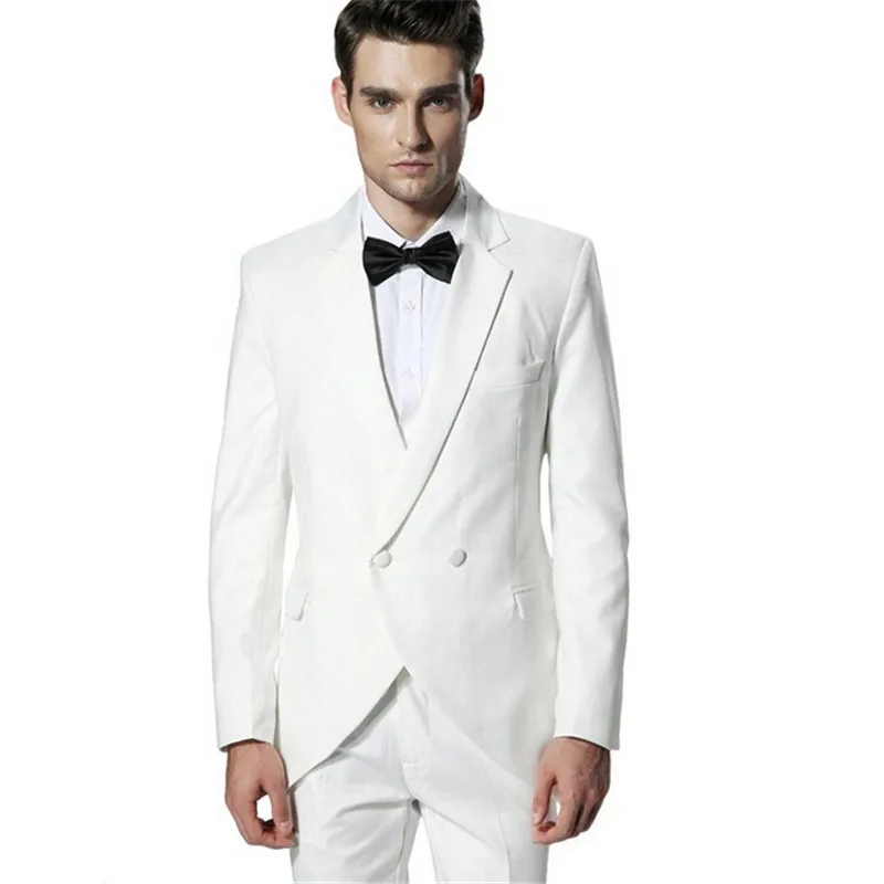 

Handsome gentleman groom suits two button suit fashion solid color men's wedding suit the groomaman suit (jacket+pants+bow tie)