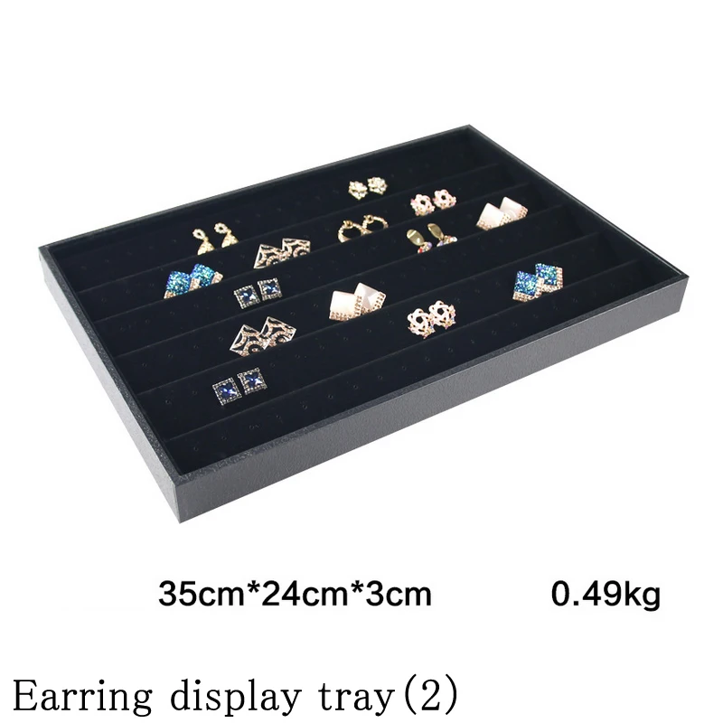 Абсолютно новые качественные лотки для ювелирных изделий, держатель для украшений, браслет, кольцо, серьги, ожерелье, подвеска, чехол, органайзер для хранения ювелирных изделий - Цвет: Earring tray 2