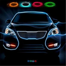 Universal 3meter 10 Colors Car Styling Flexible Neon Light EL Wire Rope Car Decoration Strip with Controller Free shipping