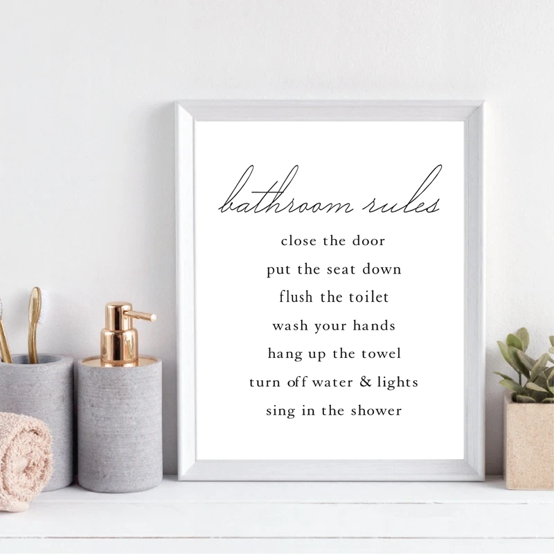 Funny Bathroom Art Canvas Painting Wall Decor
